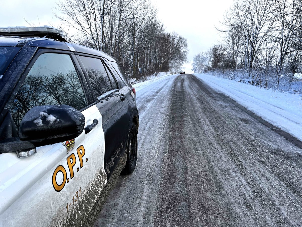 Peterborough County OPP report Pinehill Road in Selwyn Township is closed following a single-vehicle crash on Dec. 19, 2023.