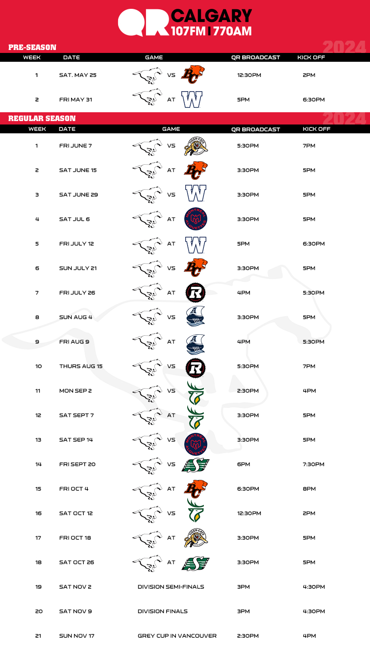 Stampeders Schedule