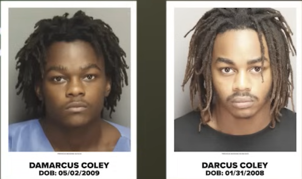 Mugshots of (L-R) Damarcus Coley, 14, and Darcus Coley, 15.