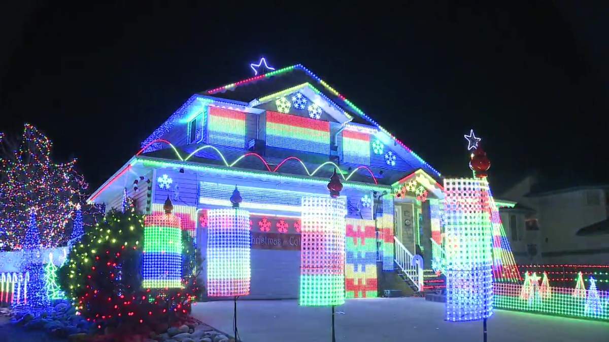 Marty Belilse's Christmas display in Cold Lake, Alta.