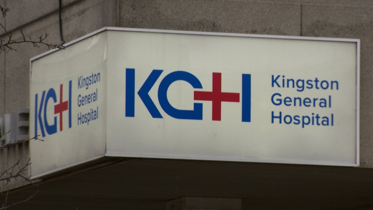 A picture of a Kingston General Hospital sign