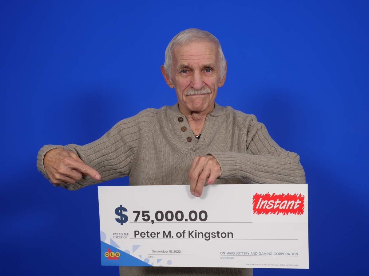 Peter Millar of Kingston won $75,000 on a Instant Winter Tripler scratch ticket.