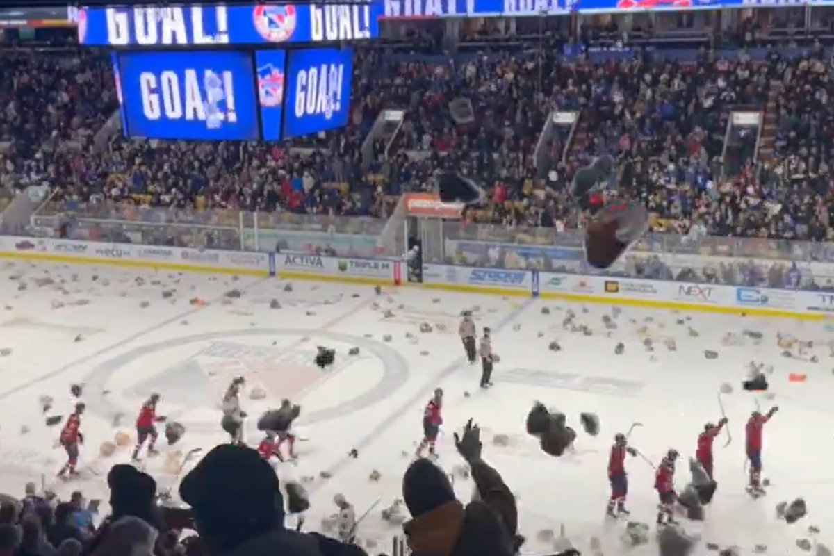 Хиляди плюшени мечета излетяха на леда в The Aud във