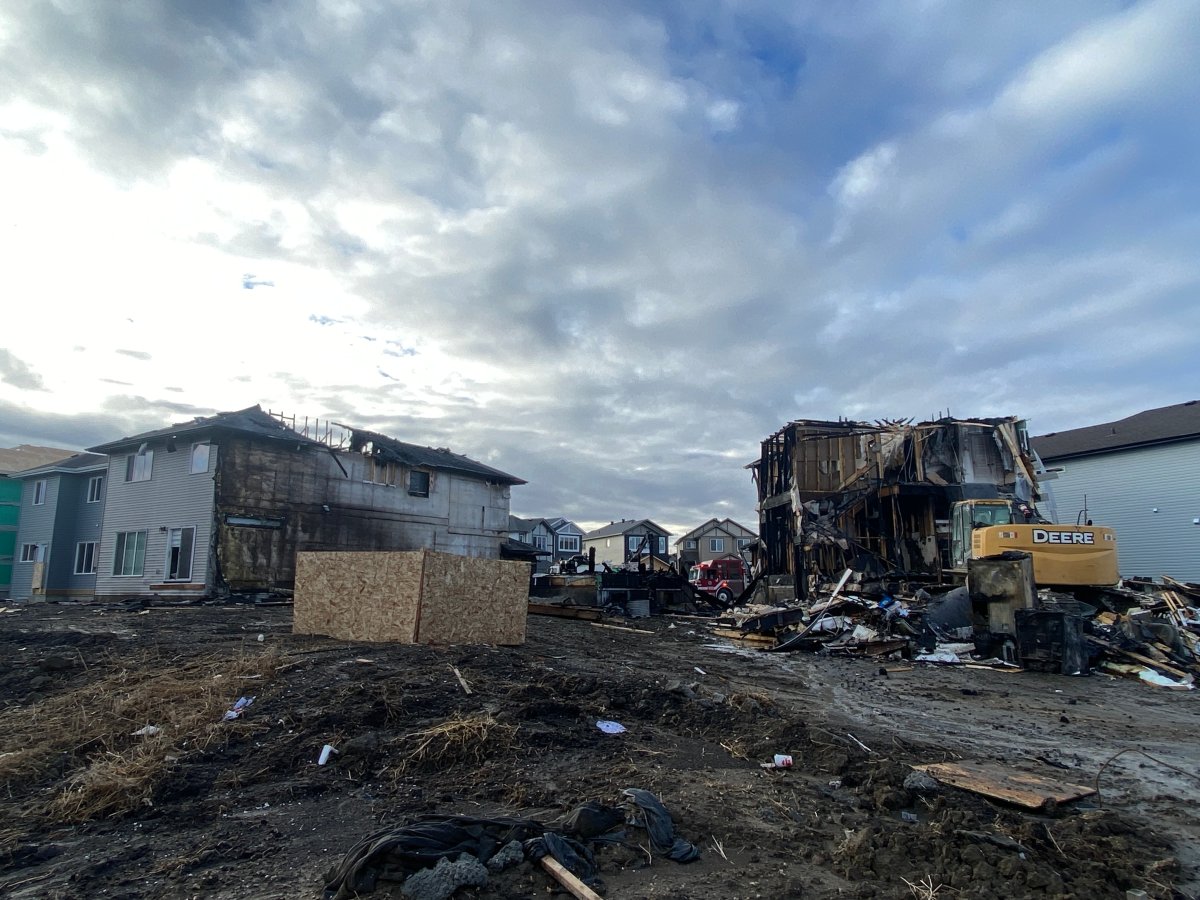 Edmonton Fire Rescue Services (EFRS) said two homes under construction and one home that was recently completed have been destroyed by fire in Edmonton's Cy Becker neighbourhood.