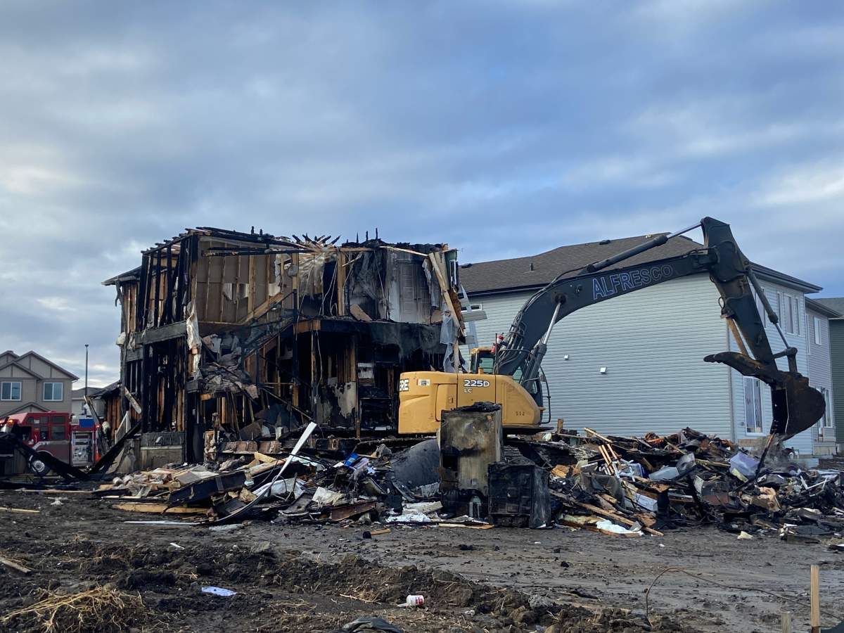 Edmonton Fire Rescue Services (EFRS) said two homes under construction and one home that was recently completed have been destroyed by fire in Edmonton's Cy Becker neighbourhood.