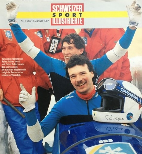 Image of Ralph Pichler and his teammate bobsledding.