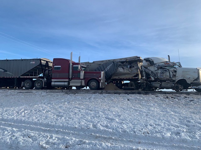 RCMP said a portion of the QE2 is closed between Didsbury and Olds because of multiple collisions.