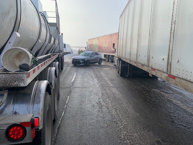 RCMP share photos of multiple collisions on the QE2.