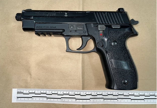 Pellet gun recovered from the scene of a fatal police shooting in Edmonton on Dec. 6, 2023.