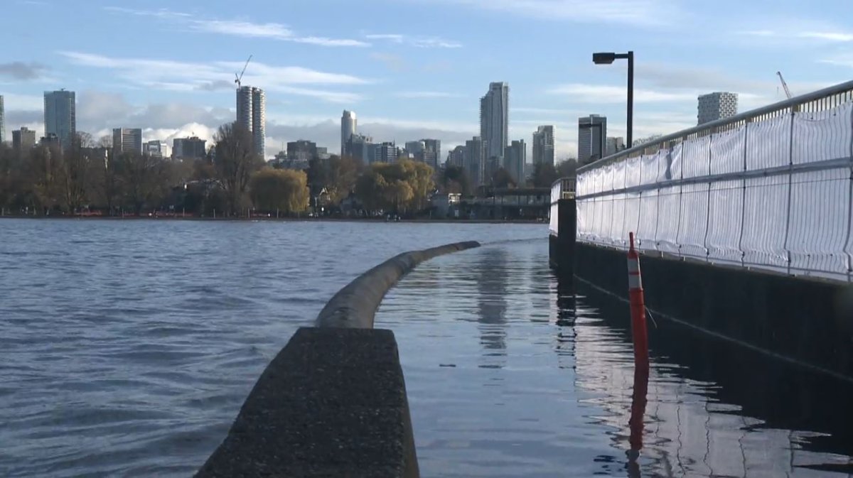 High tide and elevated ocean levels are leading to minor flooding in Vancouver.