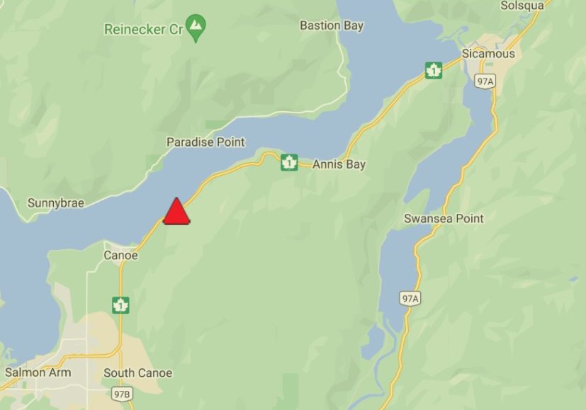 A vehicle incident outside of Salmon Arm has closed Highway 1.