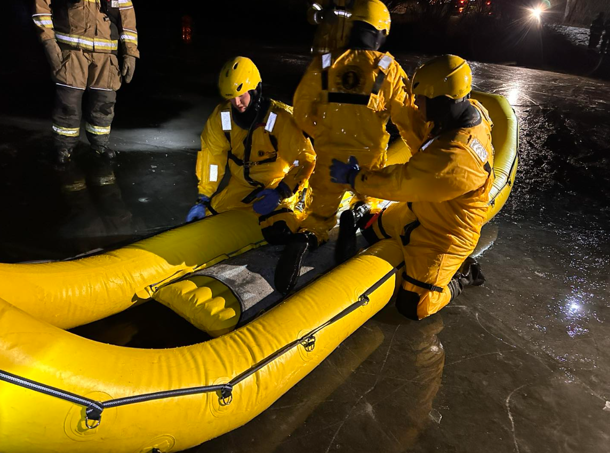 Melfort fire crews underwent ice rescue training.