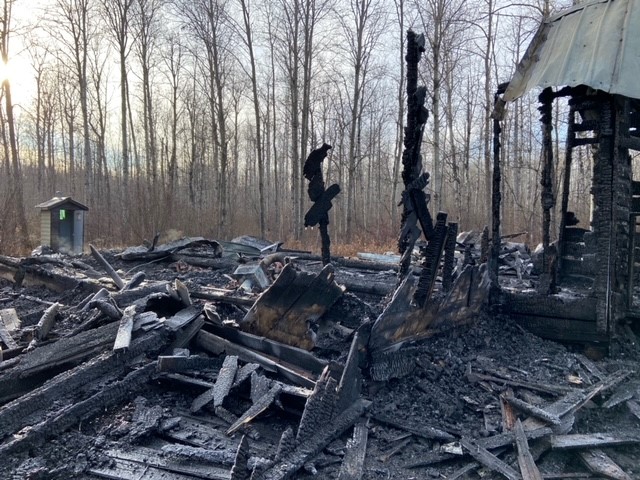 Fire destroyed the United Church in Barrhead on Dec 7, 2023.