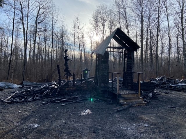 Fire destroyed the United Church in Barrhead on Dec 7, 2023.