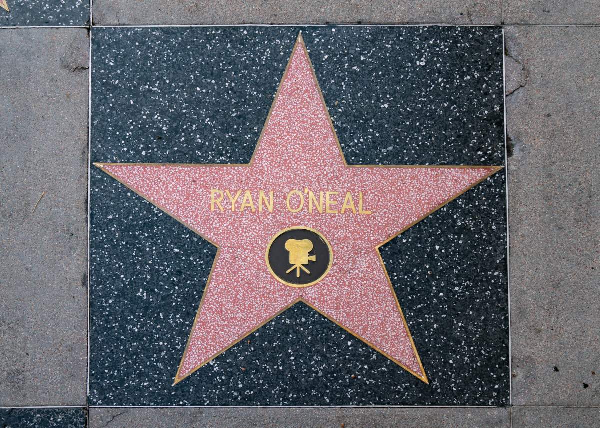 LOS ANGELES, CA – FEBRUARY 12: A general view of Ryan O’Neal’s new star on the Hollywood Walk of Fame on February 12, 2021 in Los Angeles, California. A virtual unveiling ceremony for the new star took place earlier in the day.
