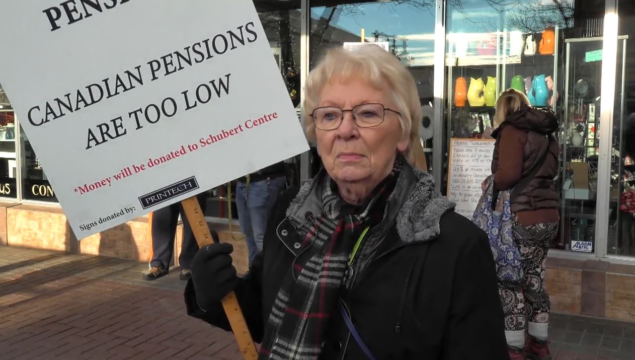 B.C. woman stages rally to highlight plight of seniors living in poverty