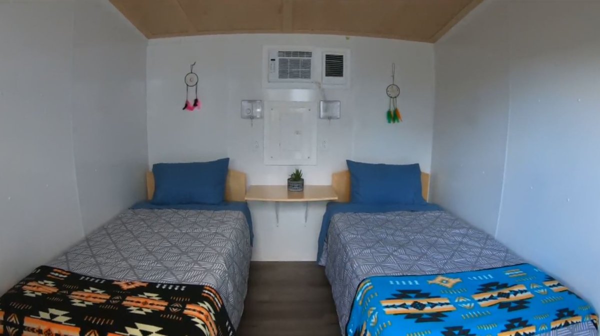 The interior of one of the tiny homes in the City of Vancouver's new development.