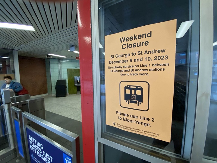 The TTC announced the closure of six subway stations in the city this weekend.