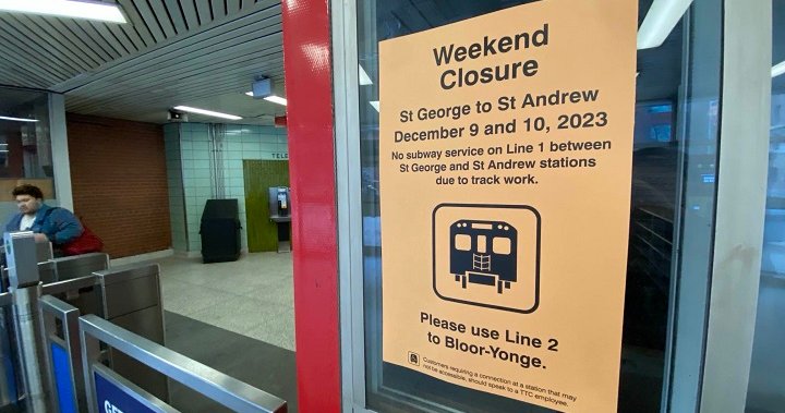 Шест станции на метрото на TTC са затворени този уикенд