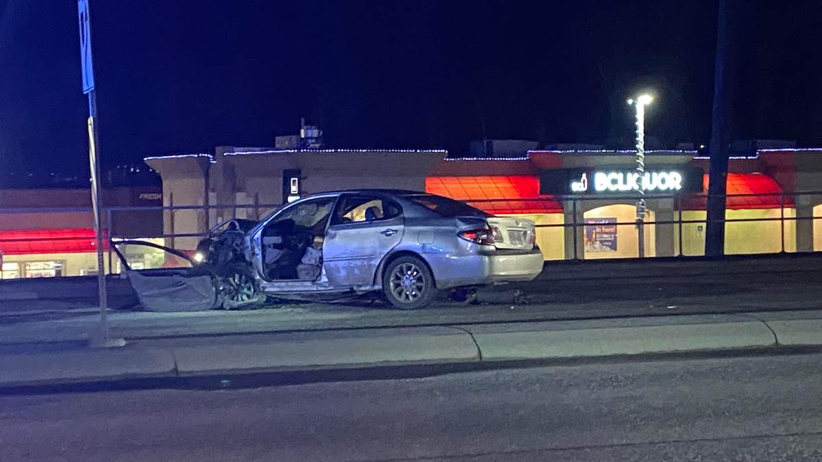 The crash appeared to involve at least three vehicles.