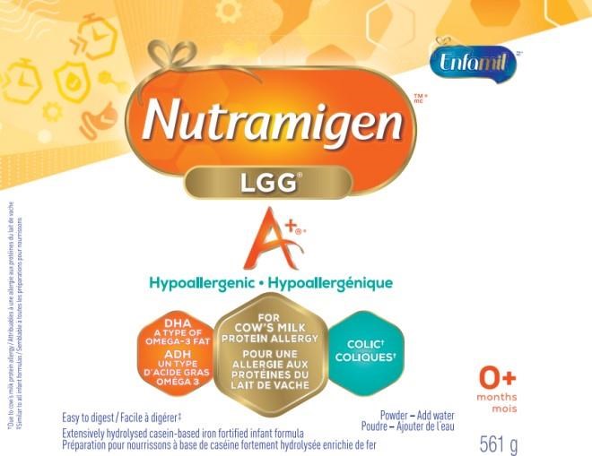 A national recall has been issued for a brand of hypoalergectic infant formula over concerns it may be contaminated with a bacteria. An advisory from Health Canada says the Enfamil brand Nutramigen A+ LGG Hypoallergenic formula, shown in a handout photo, is being recalled by the company over concerns it may be contaminated with Cronobacter sakazakii. THE CANADIAN PRESS/HO-Health Canada **MANDATORY CREDIT** .