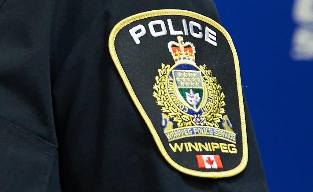A Winnipeg Police Service shoulder badge is seen on Sept. 2, 2021 at the Public Information Office in Winnipeg. THE CANADIAN PRESS/David Lipnowski.