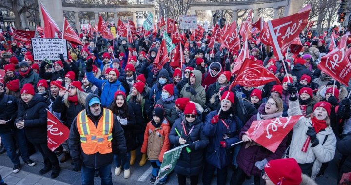 魁北克公共部门工会的“共同阵线”协议包括5年内涨幅为17.4%
