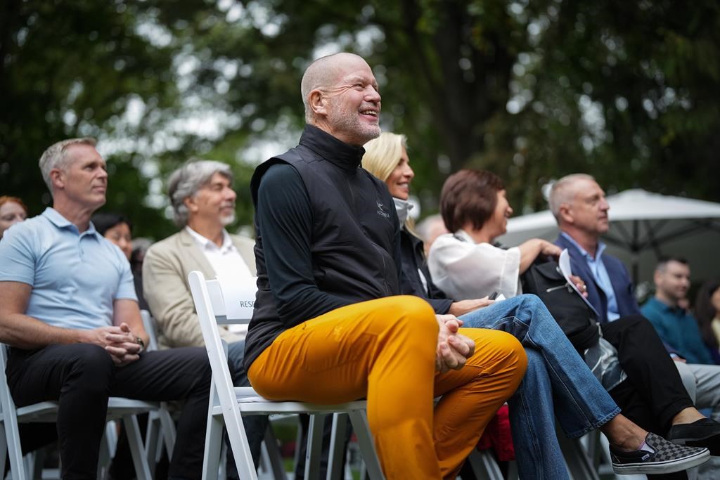 Chip Wilson attends an announcement, in Vancouver, B.C., Thursday, Sept. 15, 2022.