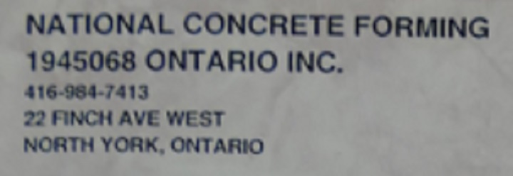 The business card of the company police say was involved in the alleged frauds.