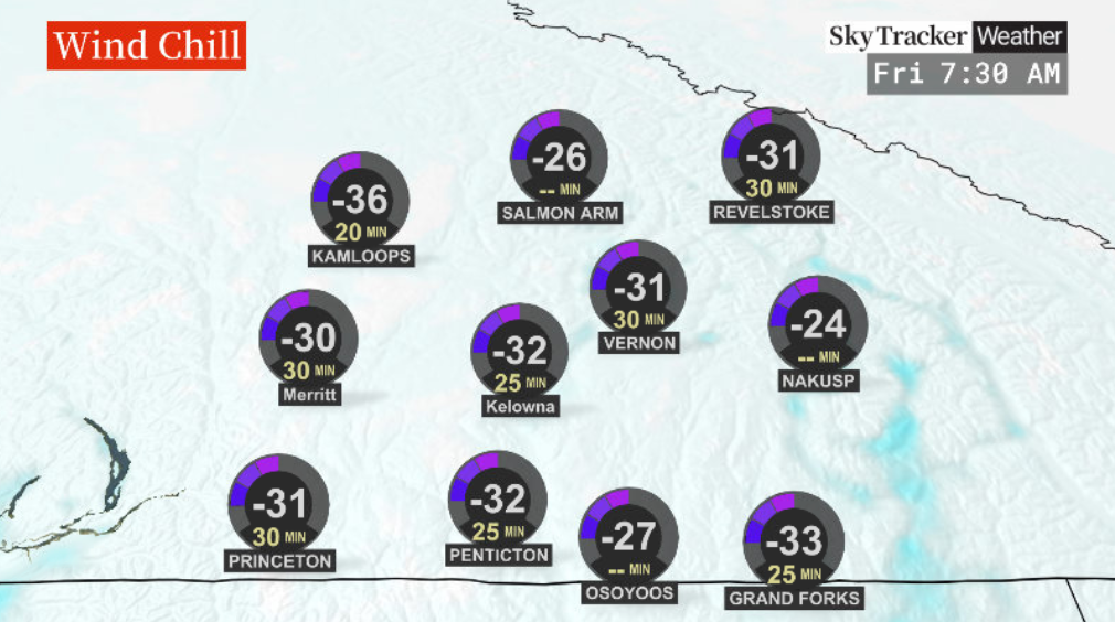 Okanagan weather: Arctic blast in forecast, will feel like -30 with wind  chill - Okanagan