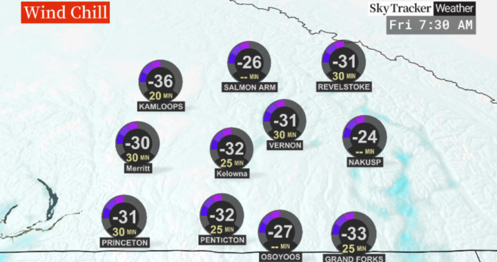Времето в Оканаган: Прогноза за арктически взрив, ще се усеща като -30 със студен вятър