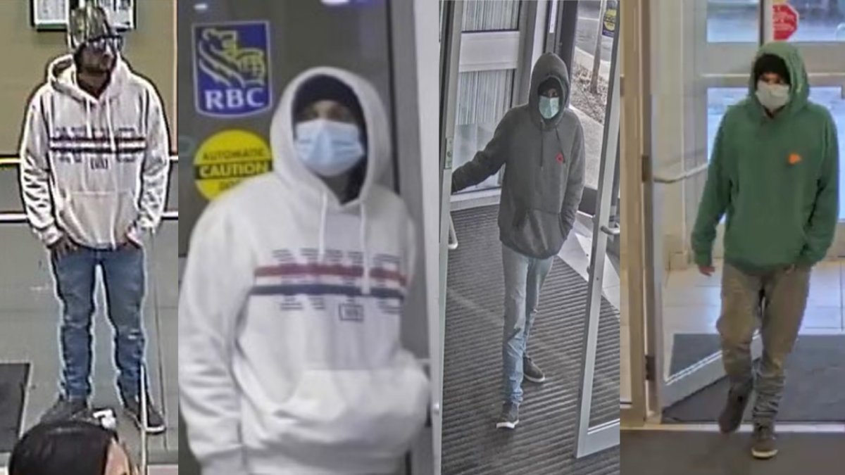 A suspect wanted in a series of bank robberies across south Edmonton that took place between October 2023 and January 2024.
