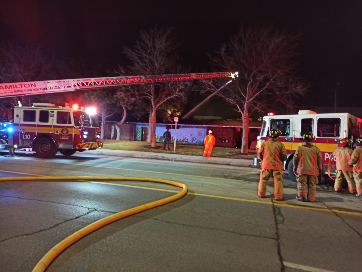 Firefighters put out a blaze at a Woodlands Park washroom on Tue. Jan. 2 2024.
