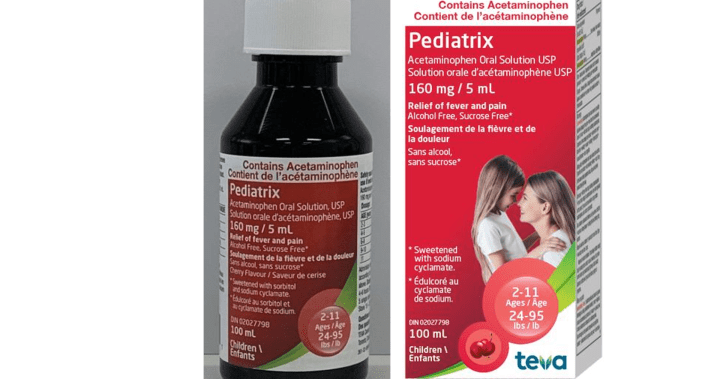 Детски болкоуспокояващ продукт, изтеглен в Канада поради потенциален риск от предозиране
