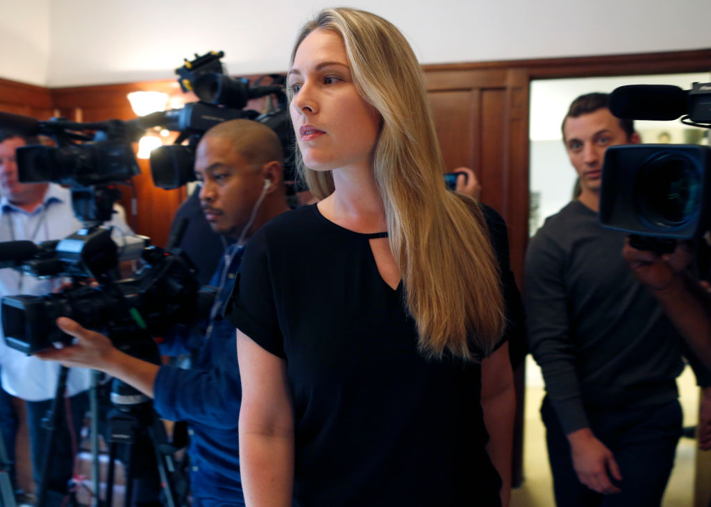 Denise Huskins and Aaron Quinn (right) walk into a news conference with attorney Doug Rappaport in San Francisco, Calif. on Thursday, Sept. 29, 2016. Huskins and Quinn were victims in the bizarre Vallejo kidnapping case in March 2015.