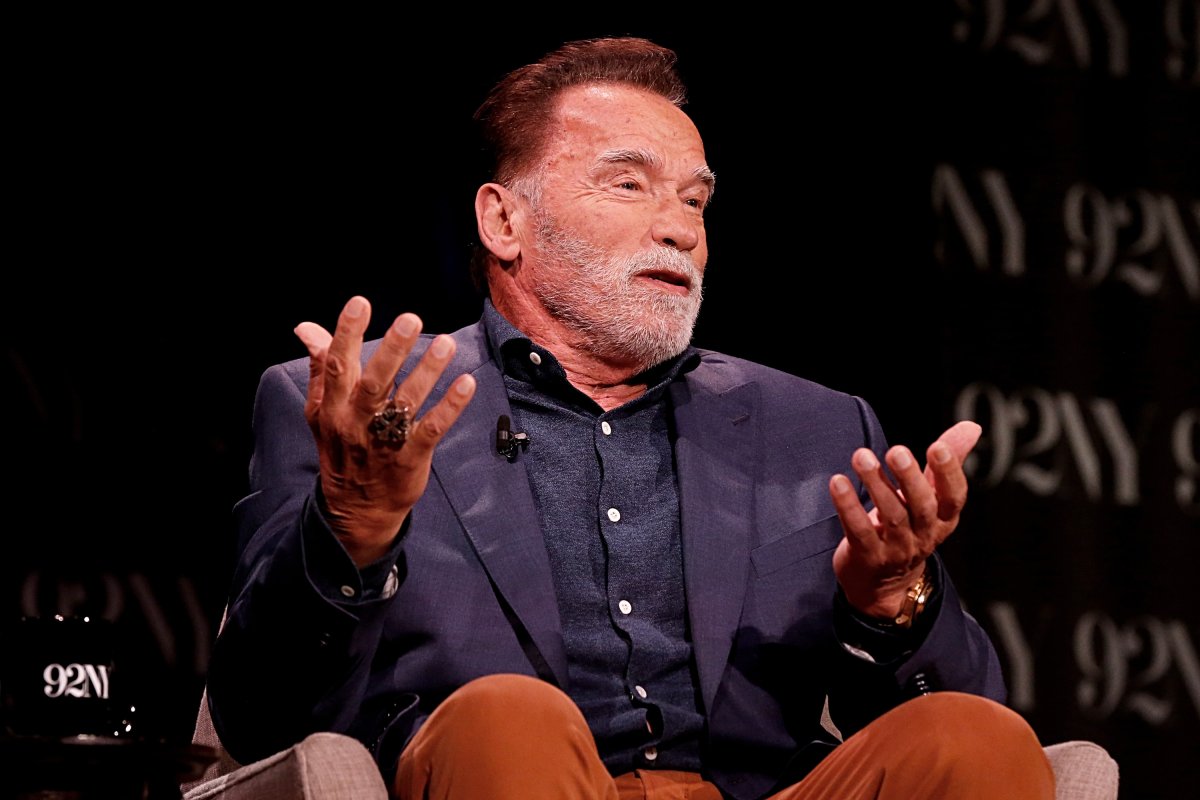 Arnold Schwarzenegger attends a conversation with Ryan Holiday at 92nd Street Y on October 10, 2023 in New York City. The 'Terminator' actor is facing a tax probe in Germany after travelling through the Munich airport with an undeclared luxury watch.