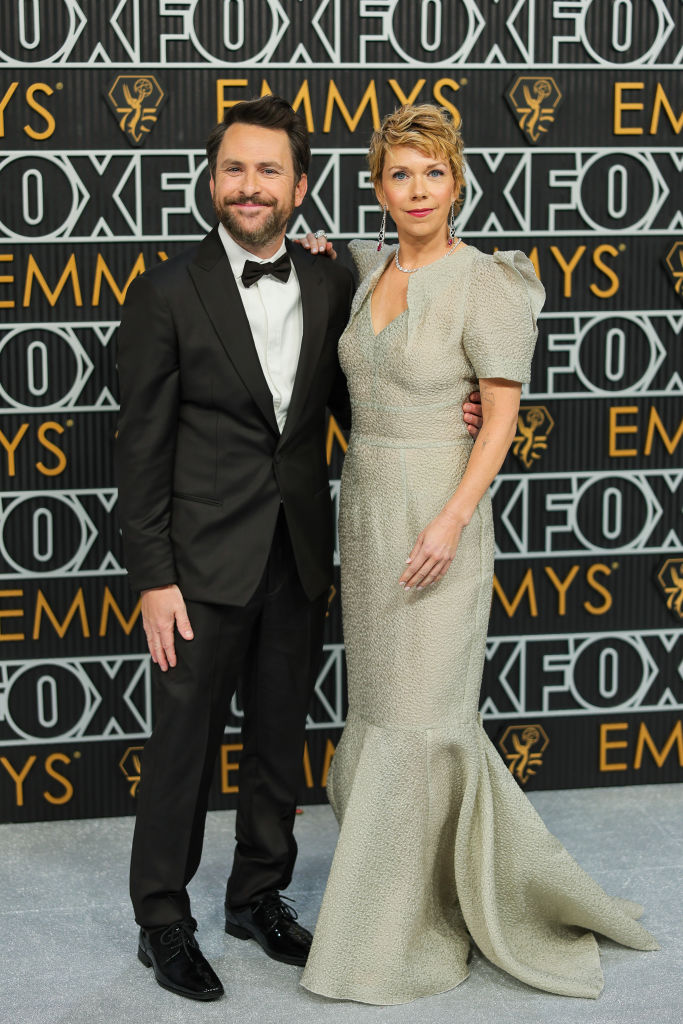 Charlie Day and Mary Elizabeth Ellis attend the 75th Primetime Emmy Awards at Peacock Theater on January 15, 2024 in Los Angeles, California.