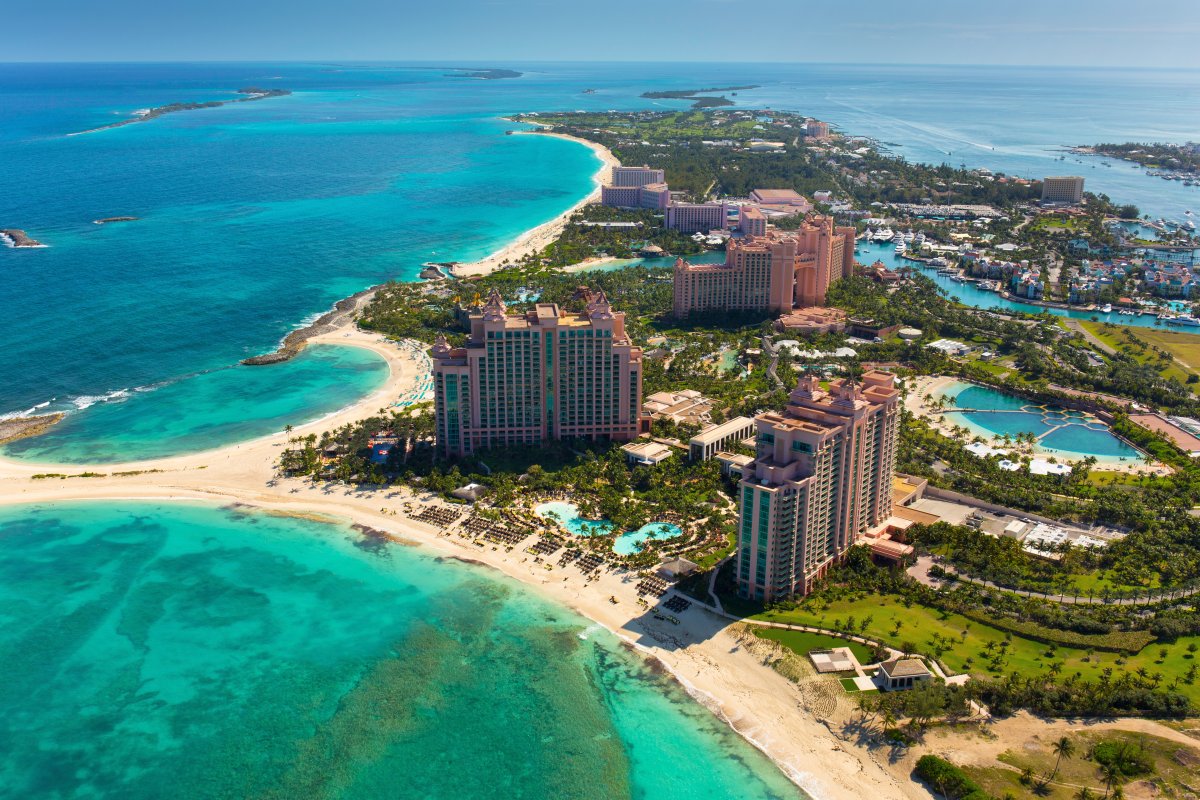 Aerial shot of Paradise Island in the Bahamas. A 10-year-old boy was airlifted to the U.S. after being bitten by a shark at a resort in Paradise Island.