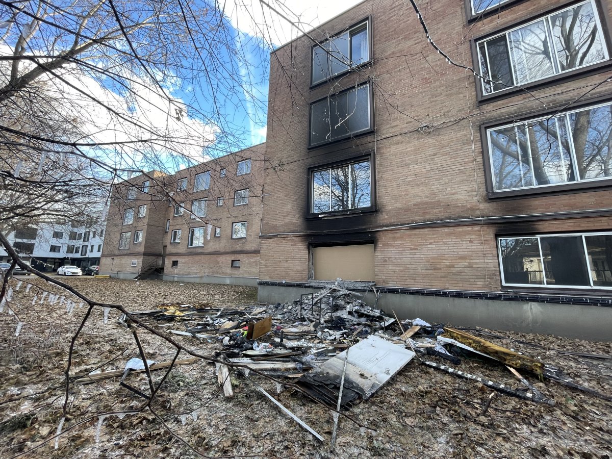 The fire broke out around 10 p.m. Sunday, Dec. 31 2023 at an apartment building in Montreal's west end.