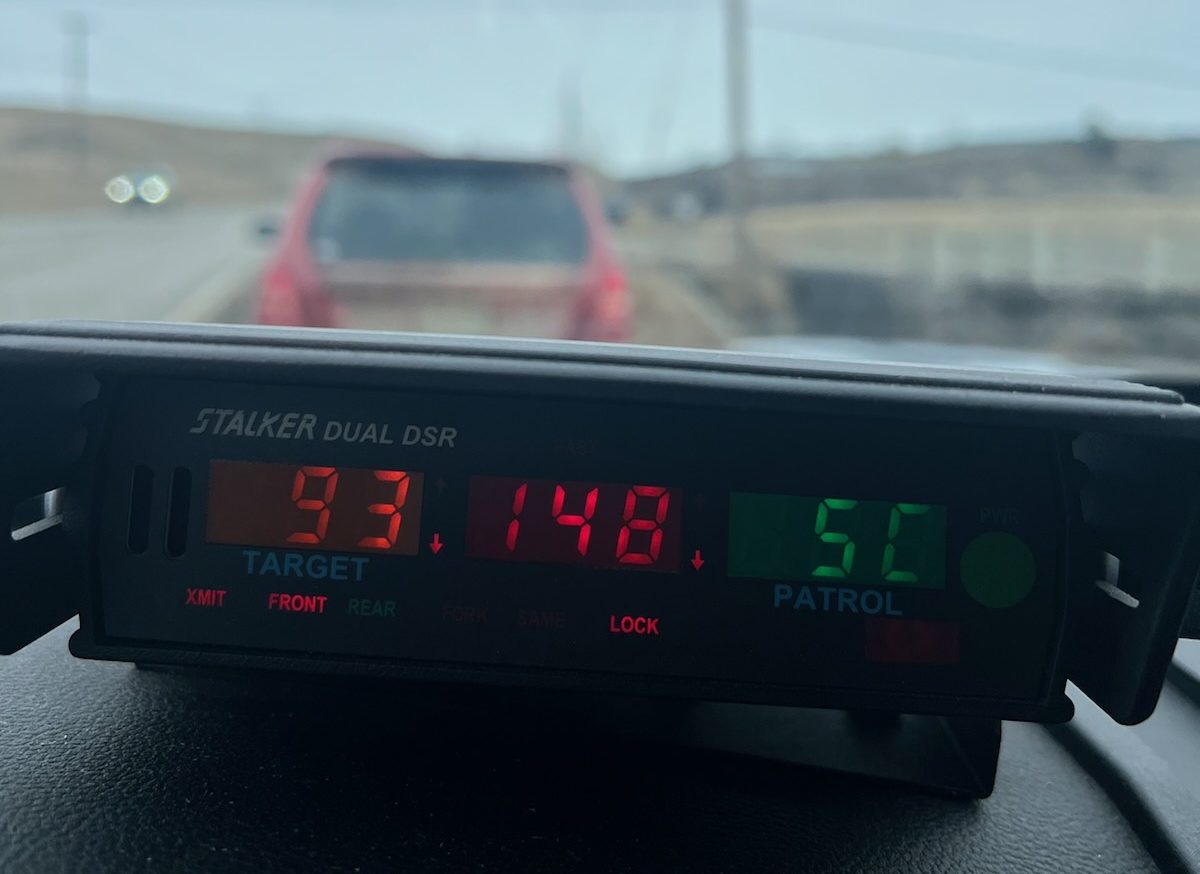 On Jan. 5 just before 1 p.m., members of the Kelowna BC Highway Patrol clocked a red Subaru cruising at 148 kilometres per hour in a 60-kilometre zone.
