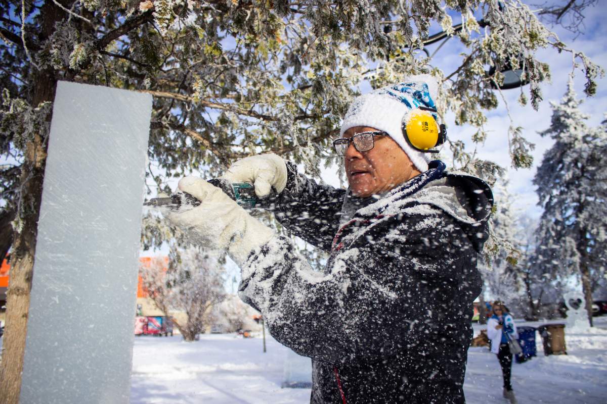 Stephen Chung carved more than five of this year’s ice sculptures, all by hand.