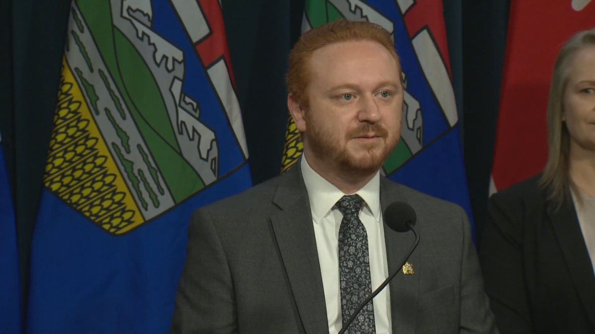 Justice Minister Mickey Amery held a news conference in Calgary on Tuesday to announce details about a new grant the Alberta government is offering to help with community-based initiatives that offer alternatives to the formal court system.
