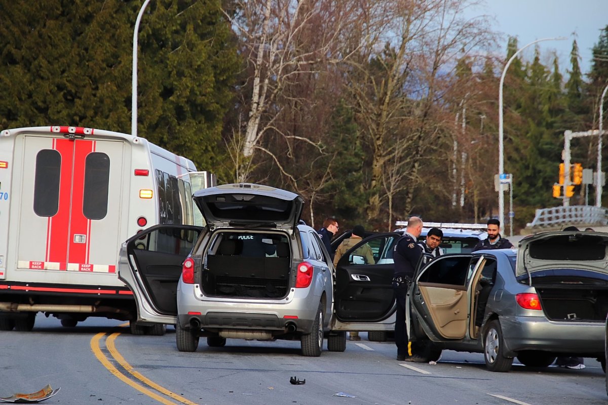 Luckily no one was injured after a suspect was seen driving erratically through multiple cities and then ended up colliding with a car in Langley. 