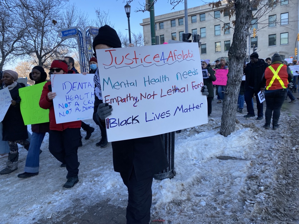 Protesters march for accountability in fatal shooting of 19-year-old by Winnipeg police