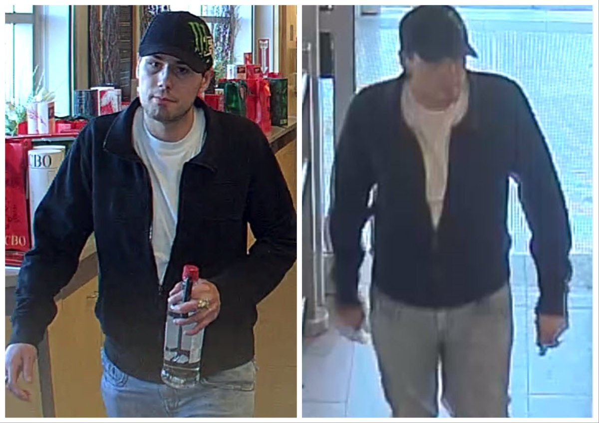 Kingston police are looking for a suspect after they say a man walked out of a city liquor store without paying for a bottle of vodka.