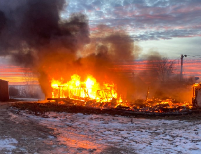 Manitoba RCMP were called to a residential fire on Sinclair Street in the community of Moose Lake on Jan. 1. They said the fire destroyed five trailers and damaged a sixth.