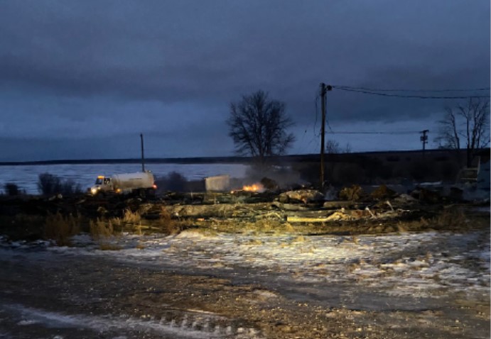 Manitoba RCMP say a fire that struck a residential property in Moose Lake on Jan. 1 is suspected to have been caused by arson.