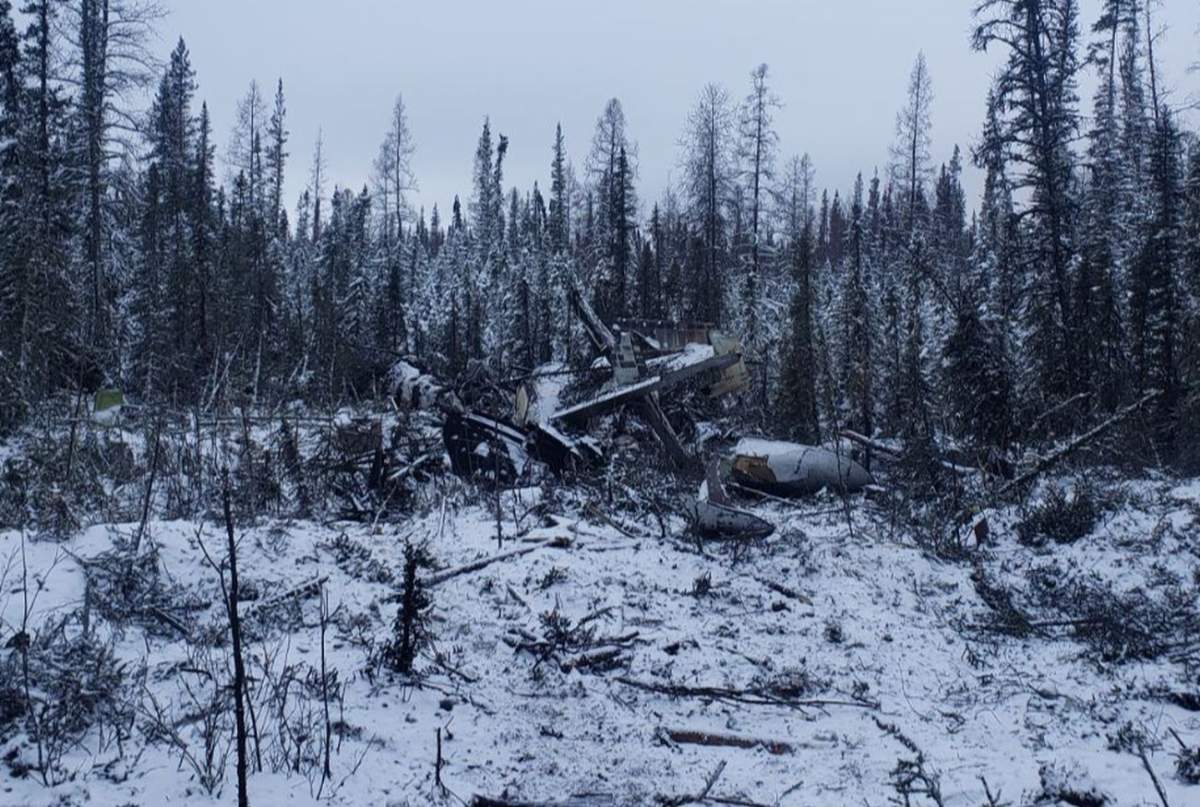 The TSB released images on Thursday of the scene were a plane crashed near Fort Smith, N.W.T., on Tuesday.