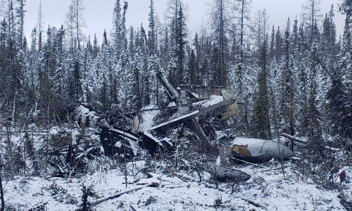 The TSB released images on Thursday of the scene were a plane crashed near Fort Smith, N.W.T., on Tuesday.