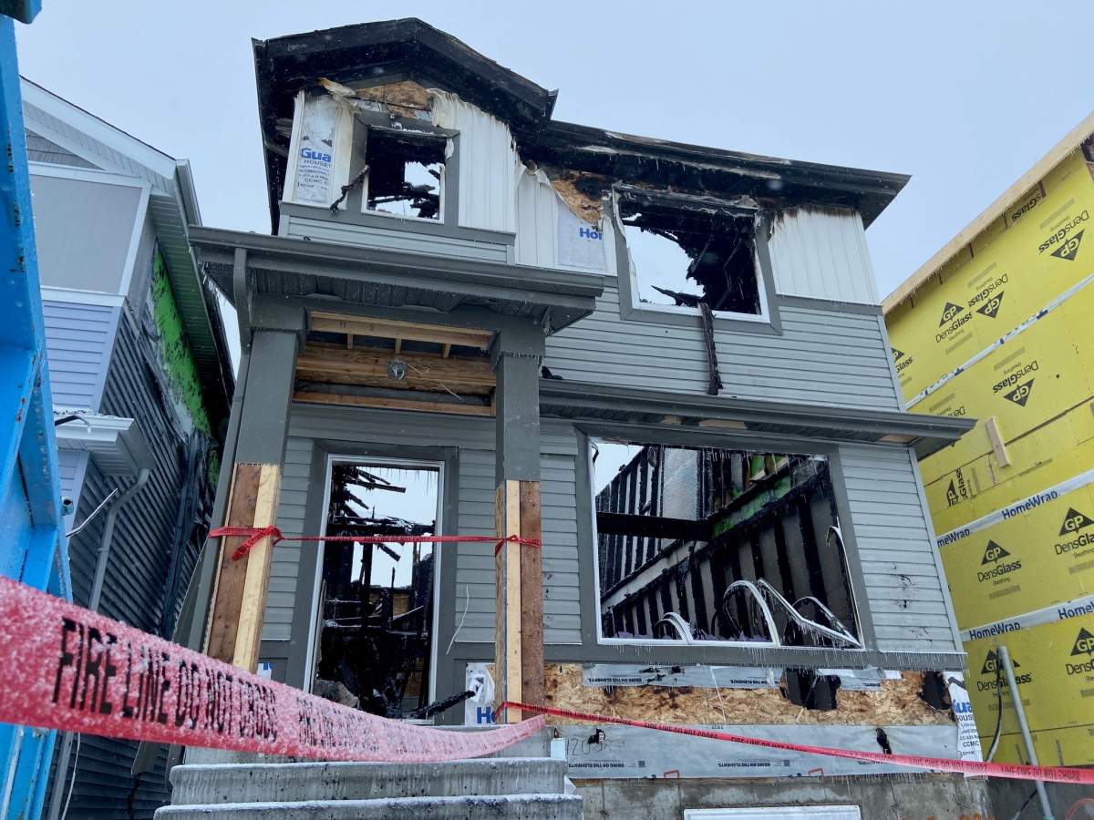 A home under construction in Beaumont's Triomphe Estates neighbourhood was gutted by fire on Tuesday, January 16, 2024.